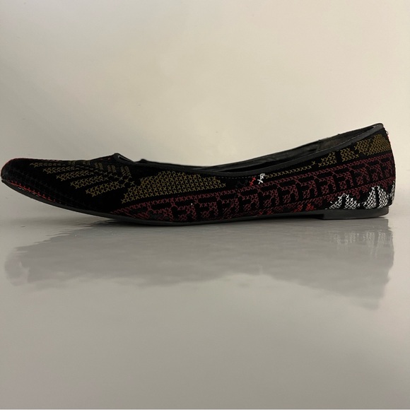 EUC Rampage size 8.5 black embroidered pointy toe flats, - Picture 5 of 6
